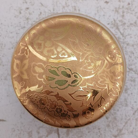 Vintage Porcelain Round Trinket Box JWK Josef Kuba Western Germany w/ Gold Trim - Picture 3 of 13